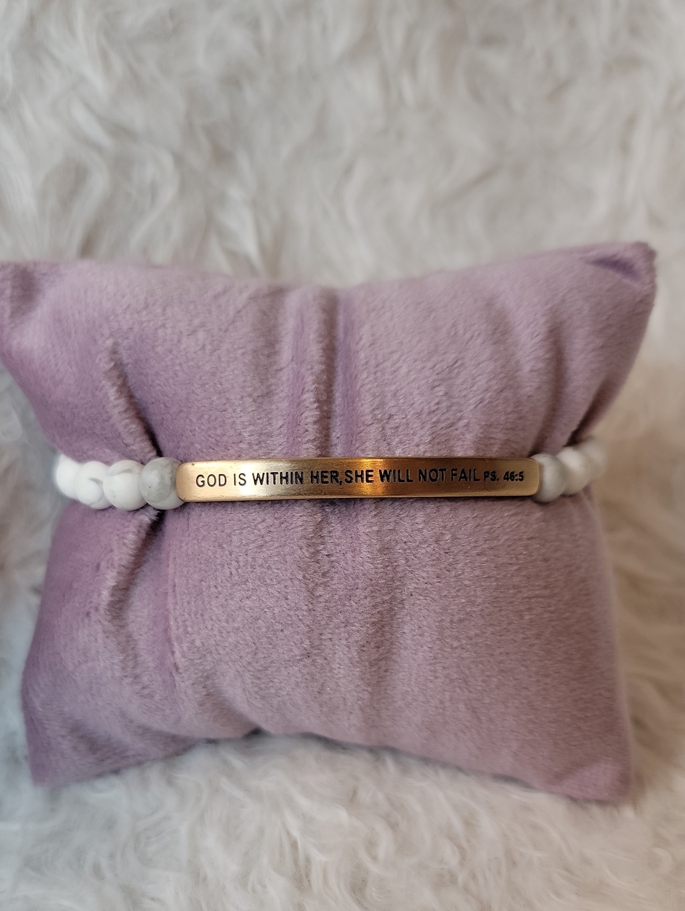 God Is Within Her She Will Not Fail Psalm 46:5 Beaded Bracelet